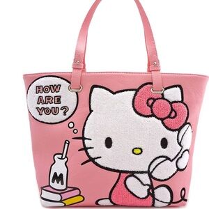 Hello Kitty Pink Loungefly chenille tote purse